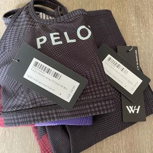 Peloton x WITH Topsy Turvy Houndstooth gray Leggings and Bra Medium